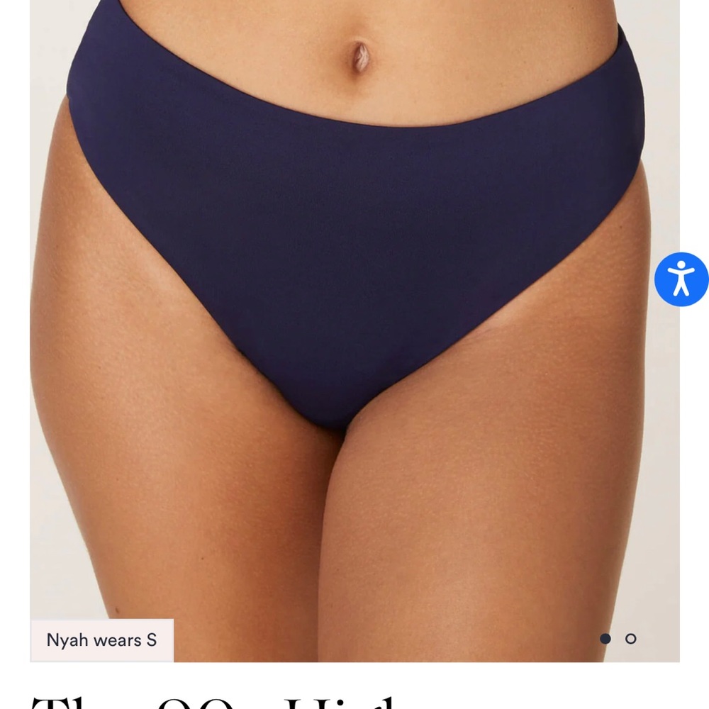 NWT Andie Swim 90s high waisted bottom in navy. Size M.